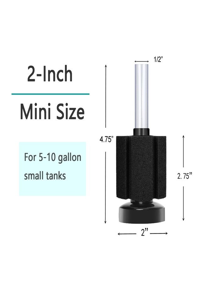 AQUANEAT Aquarium Air Powered Sponge Filter, Fish Tank Bio Bubble Filter with Airline Tubing, Valves, Suction Cup(up to 10Gal) - Image 2